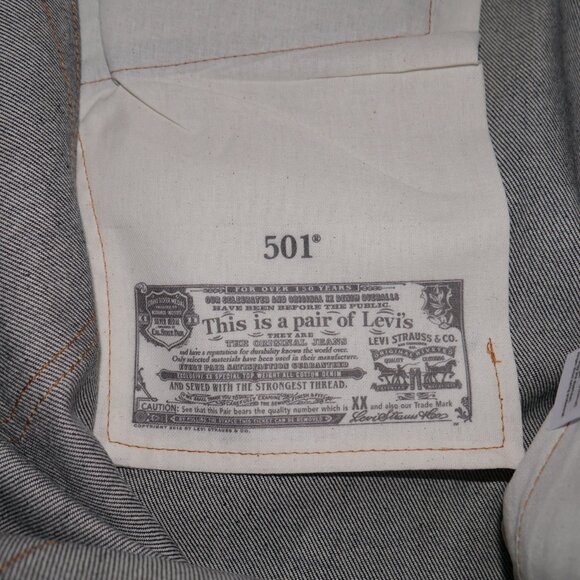 Levis 501 Original Fit Jeans Men's Size 46X30 Dark Rinse Denim Straight Leg NEW - Picture 10 of 12